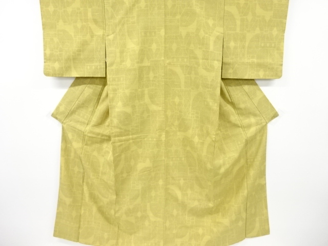 抽象模様織り出し本場結城紬80亀甲着物(石下)